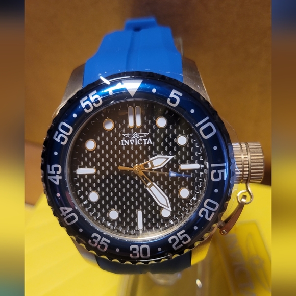 NWT Invicta Pro Diver Mens Watch (39509), 50mm Steel Gold-Tone Case, Blue Band - Picture 5 of 8